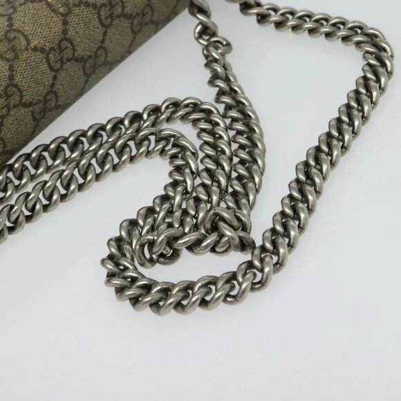 GUCCI GG Supreme Chain Dionysus Bag PVC Beige Silver 400249 Auth bs28270 - Picture 8 of 16